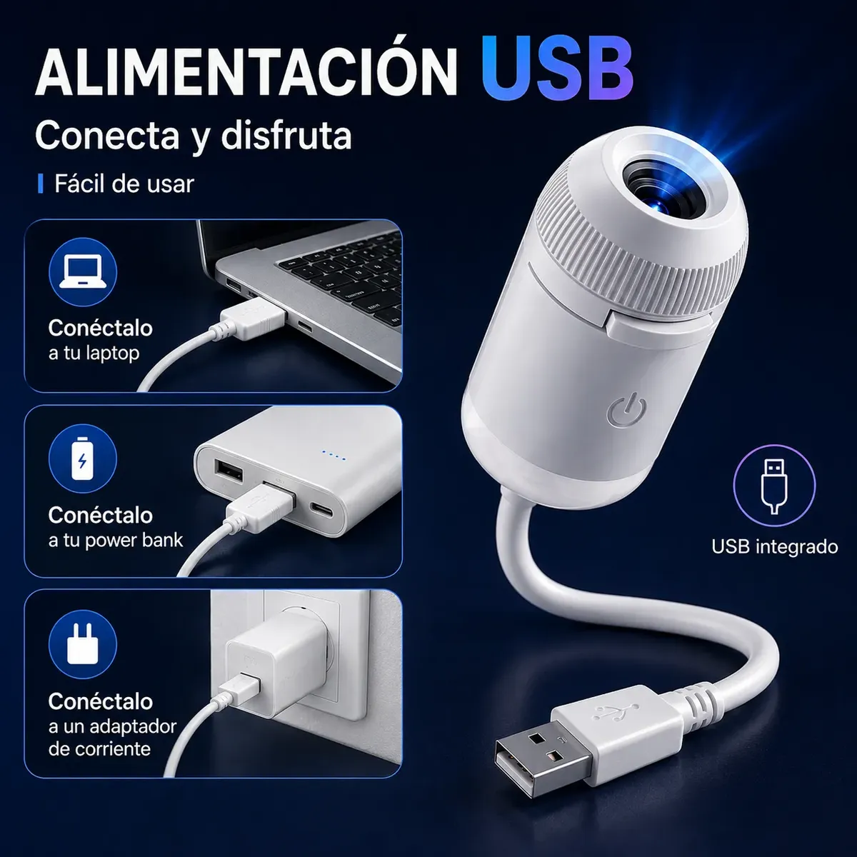 Proyector Lunar Usb Efecto Real 5d